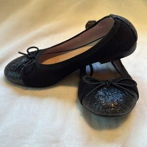 Kelly & Katie Black Glitter Ballet Flats